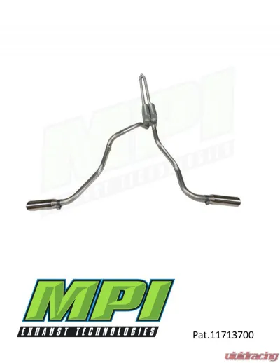 MPI Exhaust Technologies Weld-on Kit w/Mufflers & Polished Bright Chrome Tips - G051-BTTBCM-W